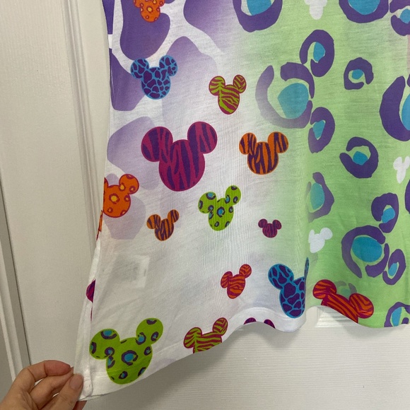 Disney Wild Neon Animal Print Mickey Tank NWT - Picture 8 of 9